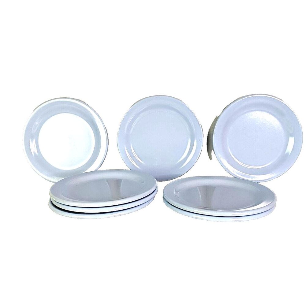 Westinghouse Hemcoware Melamine Dessert / Bread Plates Set Of 8 Pale Blue 6 inch